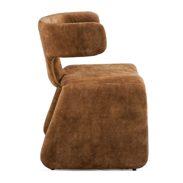 VIG Furniture Bergman Modern Velvet Upholstered Accent Chair With Asymmetric Back, Iron Frame & Plush Foam Comfort Brown Dining Chair VGEUMC-7513CH-DECENT-004