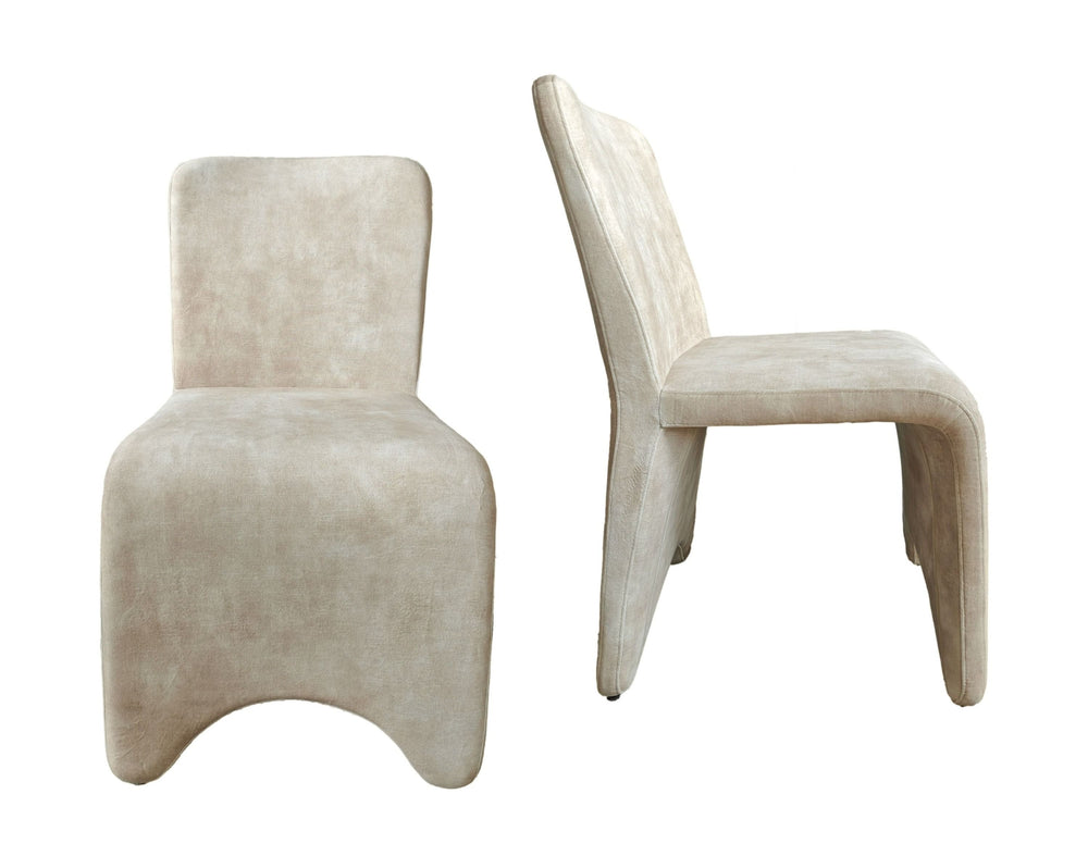 VIG Furniture Modrest Ditka - Modern Beige Velvet Dining Chair (Set of 2) VGEUMC-7510CH-DECENT-021