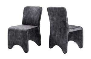 VIG Furniture Ditka Plush Velvet Upholstered Chairs Set Of 2 With Iron Frame, High-Density Foam & Floor Glides Grey Dining Chair VGEUMC-7510CH-DECENT-032