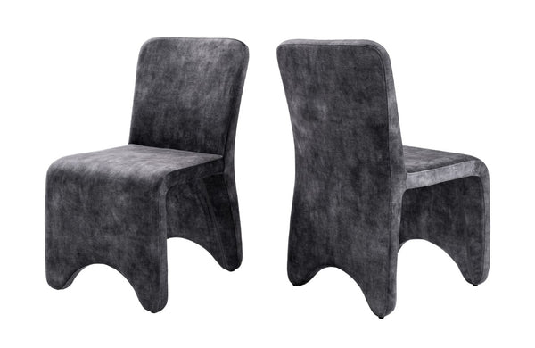 VIG Furniture Ditka Plush Velvet Upholstered Chairs Set Of 2 With Iron Frame, High-Density Foam & Floor Glides Grey Dining Chair VGEUMC-7510CH-DECENT-032