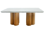 VIG Furniture Modrest Bateman - Modern Faux Concrete + Walnut Dining Table VGMC-GF-1C011