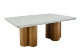 VIG Furniture Modrest Bateman - Modern Faux Concrete + Walnut Dining Table VGMC-GF-1C011