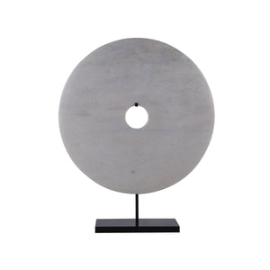 Lilys Marble Disk Statue With Base 24 Inch White 8155XL-W