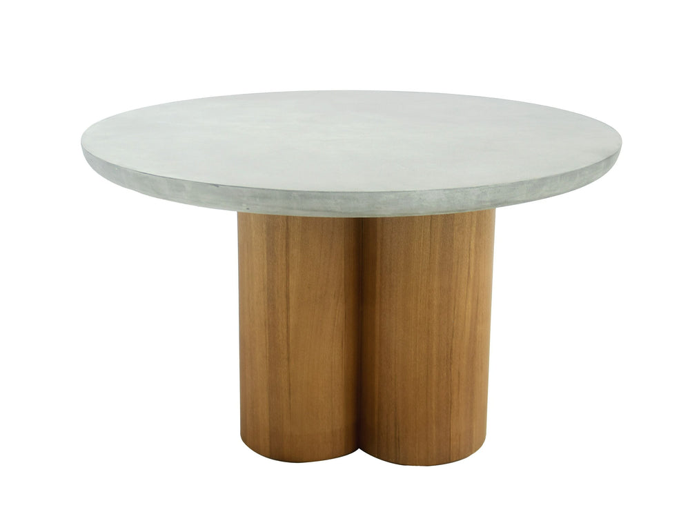 VIG Furniture Modrest Bateman - Modern Faux Concrete + Walnut Round Dining Table VGMC-GF-1C009