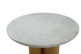 VIG Furniture Modrest Bateman - Modern Faux Concrete + Walnut Round Dining Table VGMC-GF-1C009