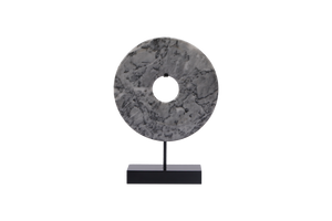 Lilys Marble Disk Statue With Base 12 Inch Gray.. 8155M-MB