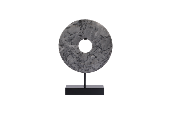 Lilys Marble Disk Statue With Base 12 Inch Gray.. 8155M-MB