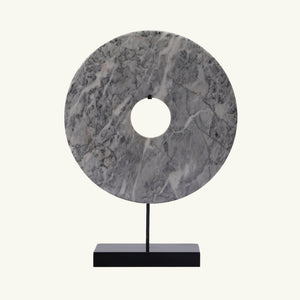 Lilys Marble Disk Statue With Base 12 Inch Gray.. 8155M-MB