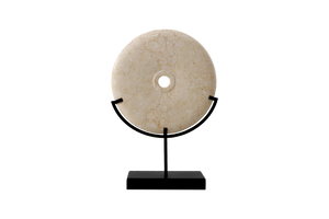 Lilys Marble Disk Statue With Base 8 Inch Tan 8155S-TAN