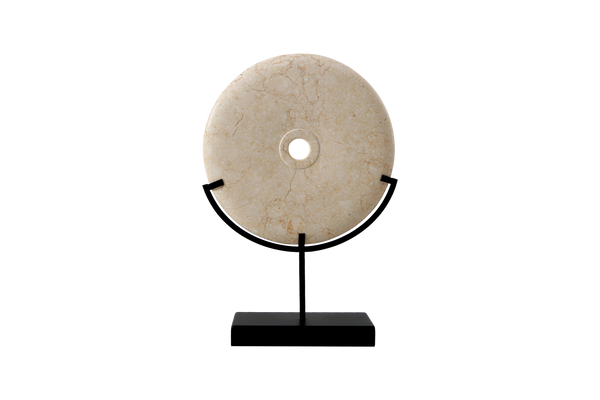 Lilys Marble Disk Statue With Base 8 Inch Tan 8155S-TAN