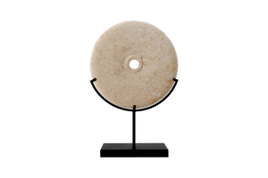 Lilys Marble Disk Statue With Base 8 Inch Tan 8155S-TAN