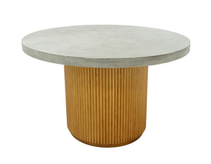 VIG Furniture Modrest Duncan - Modern Faux Concrete + Walnut Round Dining Table VGMC-GF-1C008