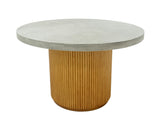 VIG Furniture Modrest Duncan - Modern Faux Concrete + Walnut Round Dining Table VGMC-GF-1C008