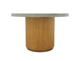 VIG Furniture Modrest Duncan - Modern Faux Concrete + Walnut Round Dining Table VGMC-GF-1C008