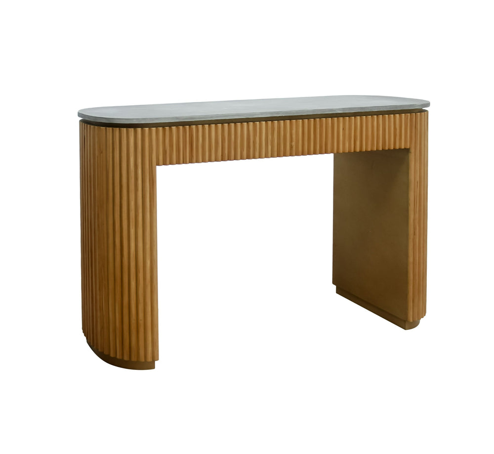 VIG Furniture Modrest Duncan - Modern Faux Concrete + Walnut Console Table VGMC-GF-1A024