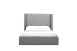 Queen Modrest Byrne - Stylish Grey Teddy Fabric Bed with Center Support & No Box Spring Needed!