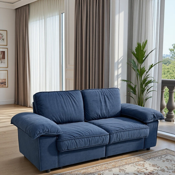 English Elm Fx-P20M-2S-Rb Contemporary Blue 2-Seat Loveseat Sofa With Hidden Storage For Small Spaces & Style W576S00235