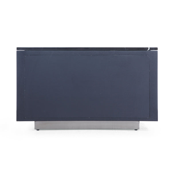 VIG Furniture Modrest Concord - Modern Grey Velvet + Black Marble + Black Ash + Aluminum Bedroom Set VGVC-BD2311-2301-SET