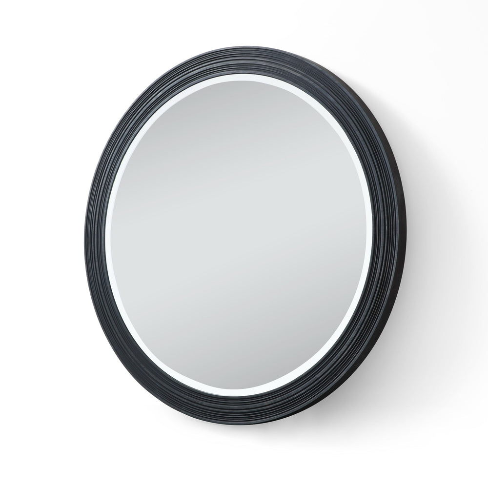 VIG Furniture Lamod Cirque - Modern Black Ash Round Mirror VGVC-J2368-M