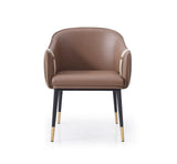 VIG Furniture Modrest Calderon - Modern Brown & Beige Vegan Leather Dining Chair VGVCB065-BRN-DC