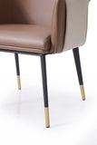 VIG Furniture Modrest Calderon - Modern Brown & Beige Vegan Leather Dining Chair VGVCB065-BRN-DC