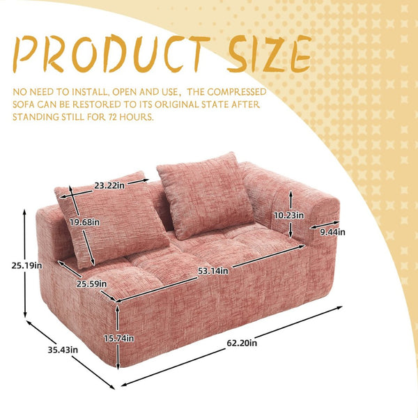 English Elm United Chenille Loveseat Sofa - Cozy Minimalist Modular Sleeper For Apartments & Living Rooms W1568P255138-GIGA