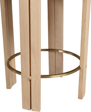 Meridian Furniture Harrison Vegan Leather Counter Stool with Walnut Legs and Brushed Brass Footrest for Kitchen Cream Style B 815Cream-C