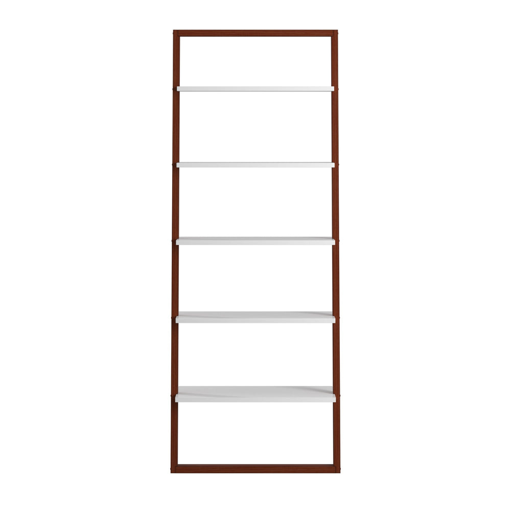 Homelegance Oliver 28 Inch Wide Open Shelf Bookcase with Metal Frame for Modern Living Room Storage Brown 815ES-12WH