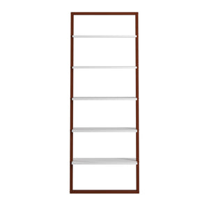 Homelegance Oliver 28 Inch Wide Open Shelf Bookcase with Metal Frame for Modern Living Room Storage Brown 815ES-12WH