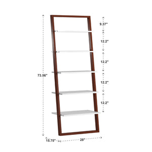 Oliver 28 Inch Wide Open Shelf Bookcase with Metal Frame for Modern Living Room Storage