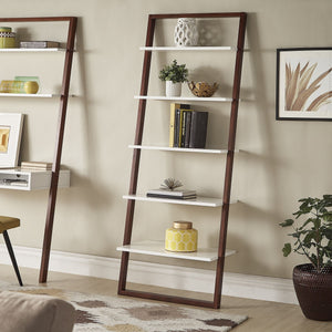 Oliver 28 Inch Wide Open Shelf Bookcase with Metal Frame for Modern Living Room Storage