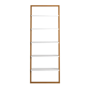 Oliver 28 Inch Wide Open Shelf Bookcase with Metal Frame for Modern Living Room Storage