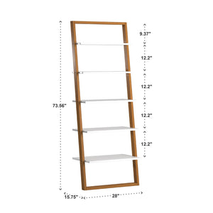 Oliver 28 Inch Wide Open Shelf Bookcase with Metal Frame for Modern Living Room Storage