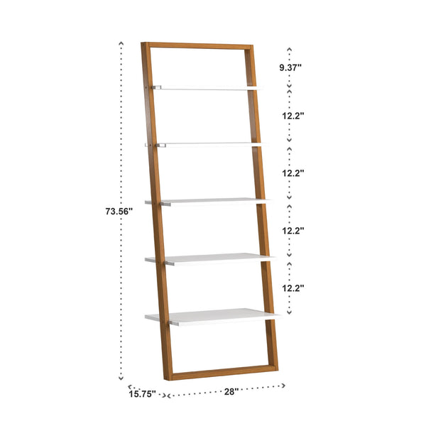 Oliver 28 Inch Wide Open Shelf Bookcase with Metal Frame for Modern Living Room Storage