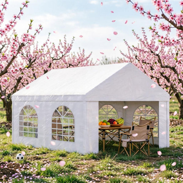 English Elm Heavy Duty Steel Frame Outdoor Gazebo Tent with Removable Sidewalls for Events T3971S00255