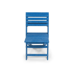 English Elm Coastal Bay Recycled Hdpe Folding Bistro Chair for Patio and Balcony Use Blue B2745P409666
