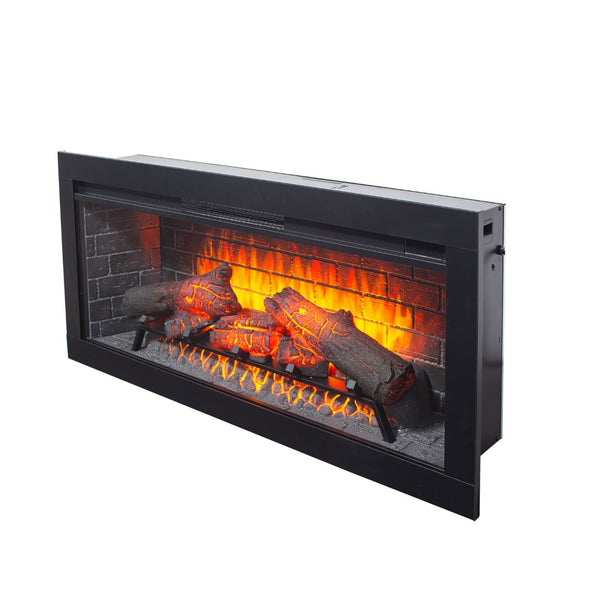 English Elm 42 Inch Infrared Quartz Fireplace Insert with 3d Flame Effect and Built-in Speaker W1769P405043
