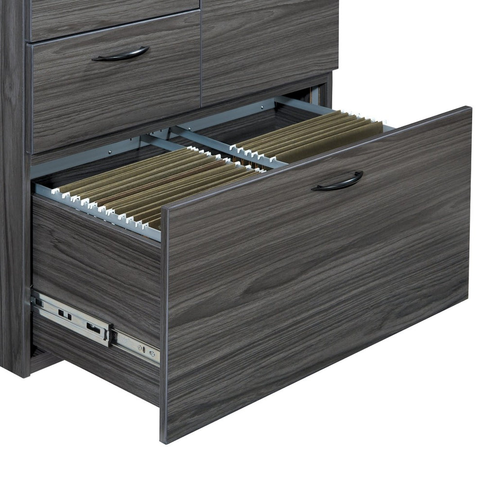 OSP Home Furnishings Napa Multifile Pedestal with Locking Drawers for Under Desk Office File Storage NAP-69-SGW