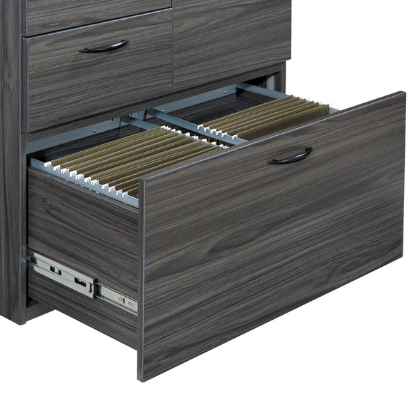 OSP Home Furnishings Napa Multifile Pedestal with Locking Drawers for Under Desk Office File Storage NAP-69-SGW