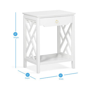 Comfort Pointe Thomas White Chippendale-style Nightstand White