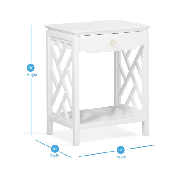 Comfort Pointe Thomas White Chippendale-style Nightstand White