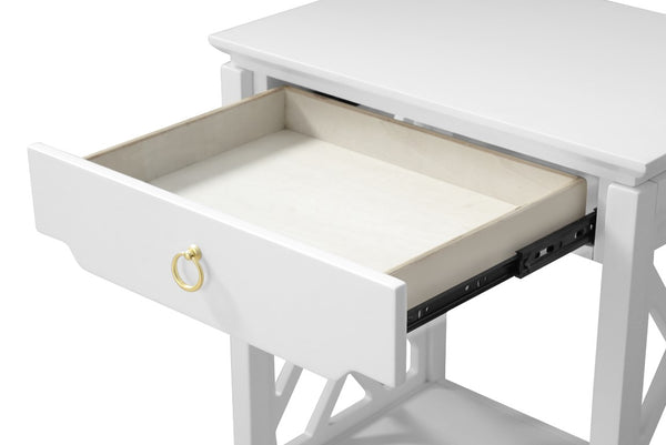 Comfort Pointe Thomas White Chippendale-style Nightstand White