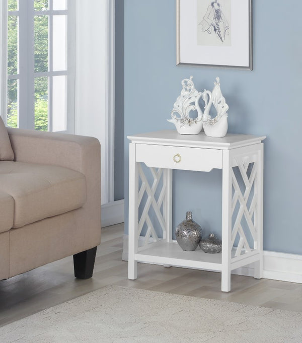 Comfort Pointe Thomas White Chippendale-style Nightstand White