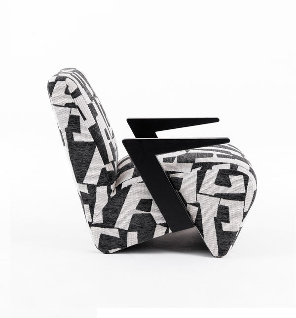 VIG Furniture Modrest Leana - Modern Black & White Fabric Accent Chair VGOD-ZW-23073-BLKWHT