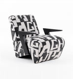 VIG Furniture Modrest Leana - Modern Black & White Fabric Accent Chair VGOD-ZW-23073-BLKWHT