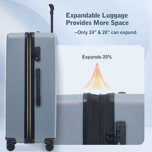 English Elm Luggage 5 Piece Hardside Abs Set with Front Access Carry on and Tsa Spinner Wheels Blue N732P391544C