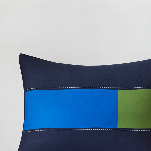 JLA Home Urban Habitat Kids - Stripe Colorblock Kids Comforter Set with Playful Stripes, 100% Cotton, OEKO-TEX, Antimicrobial Finish 88 L x 68 W x 1H UHK10-0142