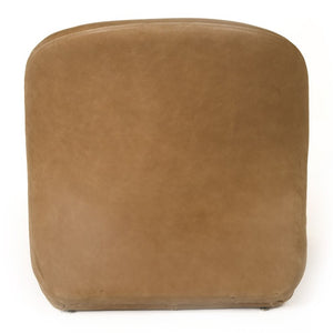 VIG Furniture Donovan Full-Grain Brown Leather Accent Chair With Stainless Steel Trim, Solid Ash Frame, No Assembly (98) VGOD+ZW-21106-BRN