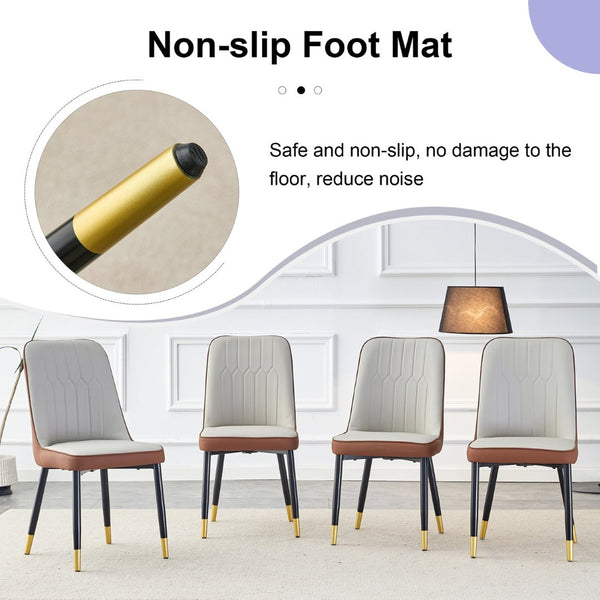 English Elm Table Modern Extendable Wood Mdf Dining Set With 6 Pu Chairs - Perfect For Any Gathering Space! W1151S03939-GIGA