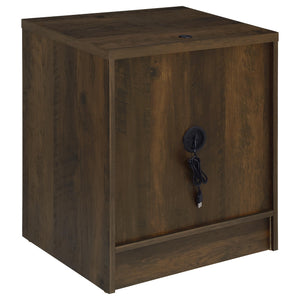 English Elm Geary Dark Pine 2-Drawer Nightstand with LED Lighting, Dual Outlet & USB-A/C Charging Ports for Bedsides B062P375559